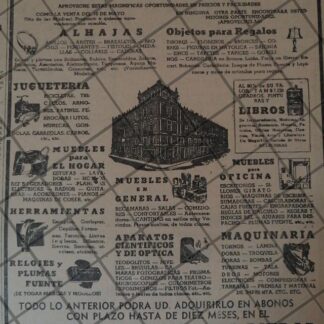 AFICHE RETRO ORIGINAL. NACIONAL MONTE DE PIEDAD 1947