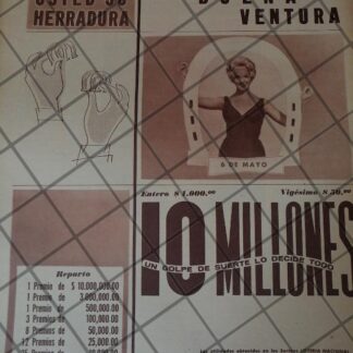 CARTEL ANTIGUO LOTERIA NACIONAL 1968 /172