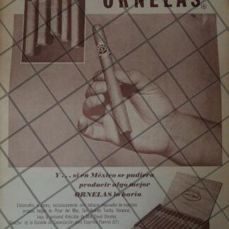 CARTEL ANTIGUO ORIGINAL. PUROS ORNELAS, CIGARROS OBREGON 1970 /287
