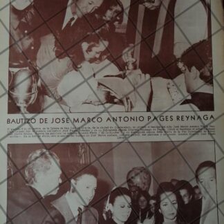 AFICHE RETRO. BAUTIZO DE JOSE MARCO PAGES REYNAGA 1970s