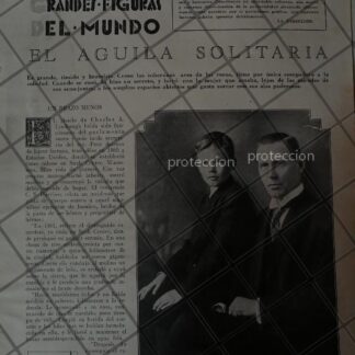 AFICHE ANTIGUO. AVIADOR CHARLES LINDBERG Y SU VIDA 1928