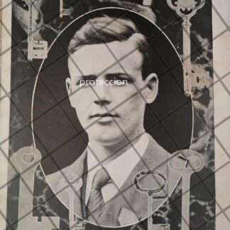 AFICHE ANTIGUO. AVIADOR CHARLES LINDBERG 1928 SU HAZAÑA