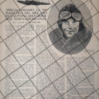 AFICHE ANTIGUO. AMELIA EARHART 1934 SECCION