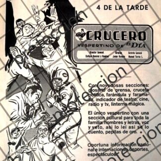 AFICHE RETRO ORIGINAL. PERIODICO CRUCERO VERSPERTINO 1970