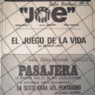 AFICHE ANTIGUO. CINE CLUB DE ARTE A.C. 1971 /3
