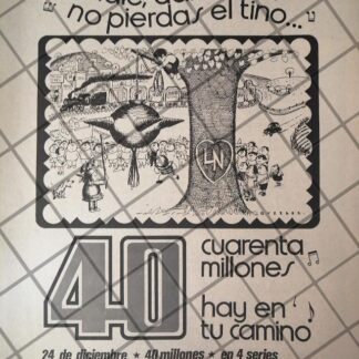 AFICHE RETRO ORIGINAL LOTERIA NACIONAL 1970 DIBUJO ABEL QUEZADA /177