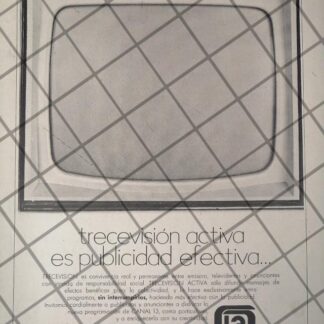AFICHE RETRO ORIGINAL. TELEVISORA TRECEVISION ACTIVA CANAL 13 1970 /2