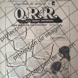 AFICHE ANTIGUO. PELICULA. Q.R.R. QUIEN RESULTE RESPONSABLE. 1971
