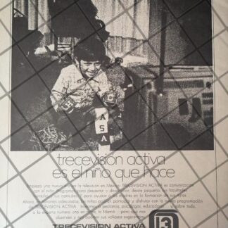 AFICHE RETRO ORIGINAL. TELEVISORA TRECEVISION ACTIVA CANAL 13 1970