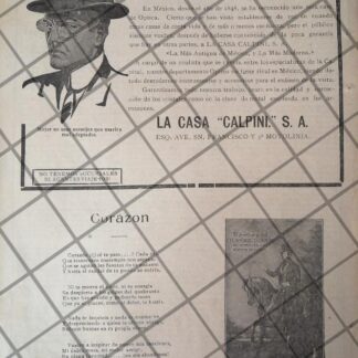 CARTEL ANTIGUO 1912. OPTICA CALPINI S.A /RARO