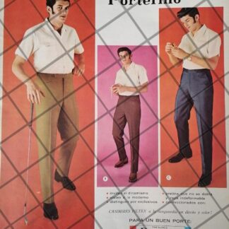 CARTEL ANTIGUO FUTBOLISTA NACHO CALDERON. PANTALONES PORTEFINO 1968 /5