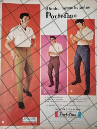 CARTEL ANTIGUO FUTBOLISTA NACHO CALDERON. PANTALONES PORTEFINO 1968 /5