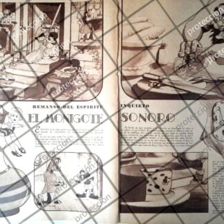 AFICHE ANTIGUO ORIGINAL. MICKEY MOUSE Y DIBUJOS ANIMADOS 1934