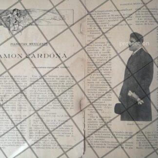 AFICHE ANTIGUO ORIGINAL. PIANISTA. RAMON CARDONA 1911