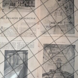 AFICHE ANTIGUO ORIGINAL. EL PALACIO DE MINERIA 1911