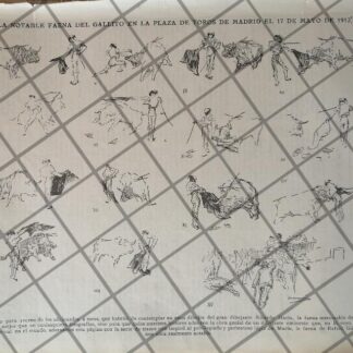 GRABADO ANTIGUO 1912 DE RICARDO MARIN. TORERO EL GALLITO