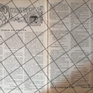 GACETA TAURINA ANTIGUA 1912. ORO, SEDA Y SANGRE /3