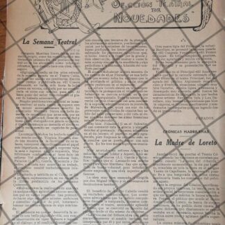 GACETA ANTIGUA 1912. LA FARANDULA SUPLEMENTO