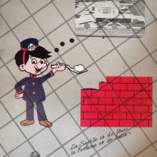 AFICHE RETRO LOTERIA NACIONAL CONTRUYE HOSPITAL JUAREZ /1989