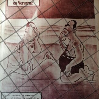 CARICATURA ANTIGUA. 1945 LAZARO CARDENAS Y AVILA CAMACHO POR: MANUEL MORAN