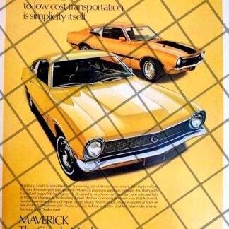 AFICHE RETRO ORIGINAL AUTOS FORD MAVERICK  1971 -1058