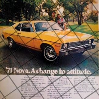 AFICHE RETRO ORIGINAL AUTOS CHEVROLET CHEVY NOVA 1971 -1055