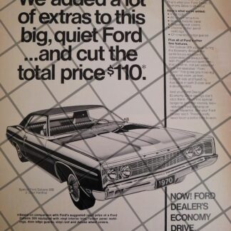 AFICHE RETRO ORIGINAL AUTOS GALAXIE 500 1970 -1051