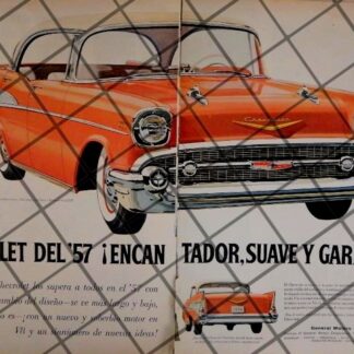 AFICHE RETRO ORIGINAL AUTOS CHEVROLET BELAIR SPORT 1957 -1047