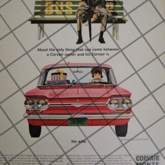 AFICHE RETRO ORIGINAL AUTOS CHEVROLET CORVAIR MONZA 1964-1046