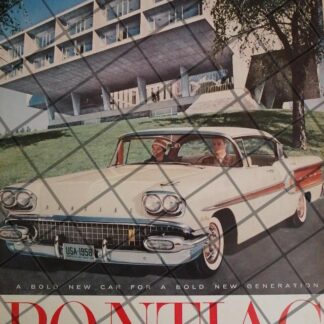 AFICHE RETRO ORIGINAL AUTOS PONTIAC STAR CHIEF 1958 -1045