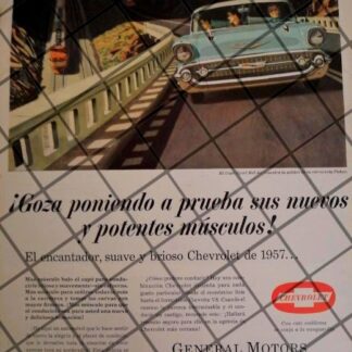 AFICHE RETRO ORIGINAL AUTOS CHEVROLET BELAIR COUPE 1957-1044