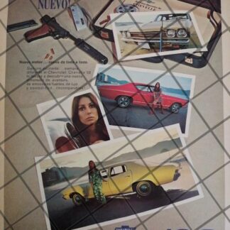 AFICHE RETRO ORIGINAL AUTOS CHEVROLET CHEVELLE 1968 -1042