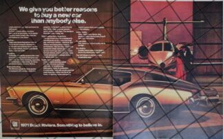 AFICHE RETRO ORIGINAL AUTOS BUICK RIVIERA 1971 -1041