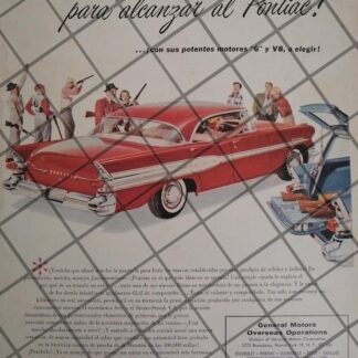 AFICHE RETRO ORIGINAL AUTOS PONTIAC STRATO STREAK V8 1957 -1040