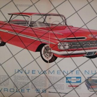 AFICHE RETRO ORIGINAL AUTOS CHEVROLET IMPALA 1959 /1034
