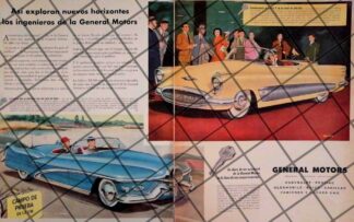 AFICHE RETRO ORIGINAL AUTOS BUICK XP-300 1953 Y LE SABRE /RARO