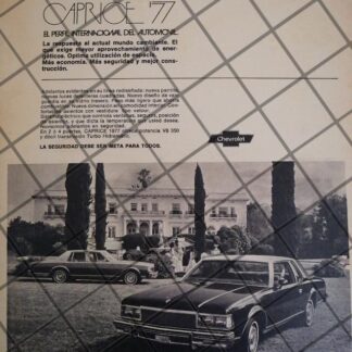 AFICHE RETRO ORIGINAL AUTOS CHEVROLET CAPRICE 1977 -1030