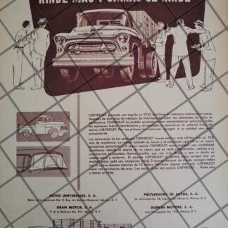 AFICHE RETRO ORIGINAL CAMIONETS CHEVROLET 1955 -1029