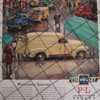 AFICHE RETRO ORIGINAL CAMIONETAS CHEVROLET 1950 -1028