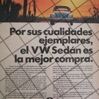 AFICHE RETRO ORIGINAL AUTOS VOLKSWAGEN VOCHO 1978 -1025