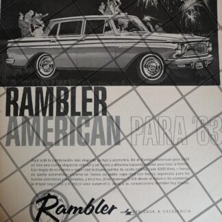 AFICHE RETRO ORIGINAL AUTOS AMERICAN RAMBLER 1963 /1018