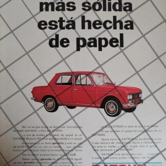 AFICHE RETRO ORIGINAL AUTOS DATSUN BLUEBIRD 1967 /1016