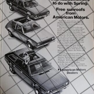 AFICHE RETRO ORIGINAL AUTOS AMERICAN GREMILIN Y MAS 1970 1014