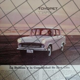 AFICHE RETRO ORIGINAL AUTOS TOYOTA TOYOPET TIARA 1961/1011