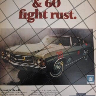 AFICHE RETRO ORIGINAL AUTOS CHEVROLET CHEVELLE 1970/1009