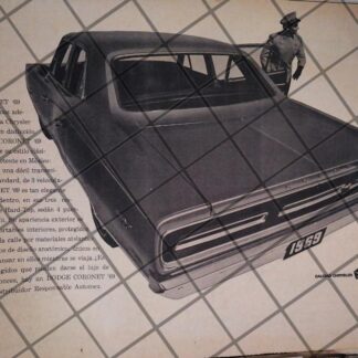 CARTEL RETRO ORIGINAL AUTOS DODGE CORONET 1969 /1005