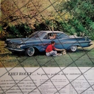 CARTEL RETRO ORIGINAL AUTOS CHEVROLET IMPALA SPORT 1959 /1002