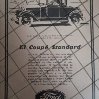 CARTEL VINTAGE ORIGINAL AUTOS FORD MODEL T. COUPE 1926. -1103 RARO