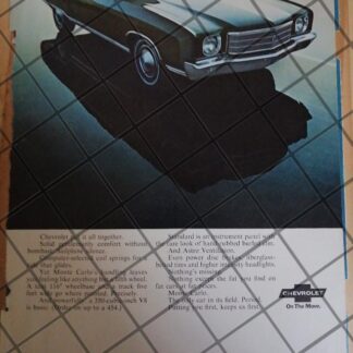 CARTEL VINTAGE ORIGINAL AUTOS CHEVROLET MONTECARLO 1970. -1100