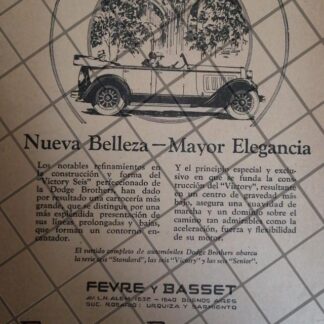 CARTEL ANTIGUO ORIGINAL AUTOS DODGE VICTORY 6 ROADSTER 1927. -1097